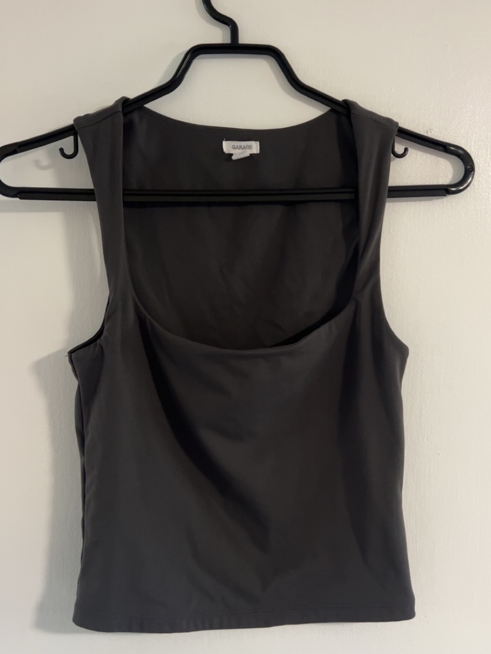Garage Dark Grey Scoop Neck Tank Top
